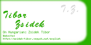 tibor zsidek business card